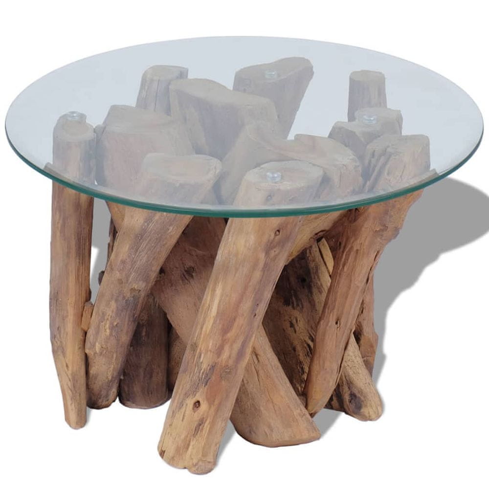 Vidaxl Konferenčný stolík z masívneho teakového dreva, 60 cm